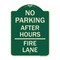 Signmission No Parking After Hours Fire Lane Heavy-Gauge Aluminum Architectural Sign, 24" x 18", G-1824-23815 A-DES-G-1824-23815 - alternate 1